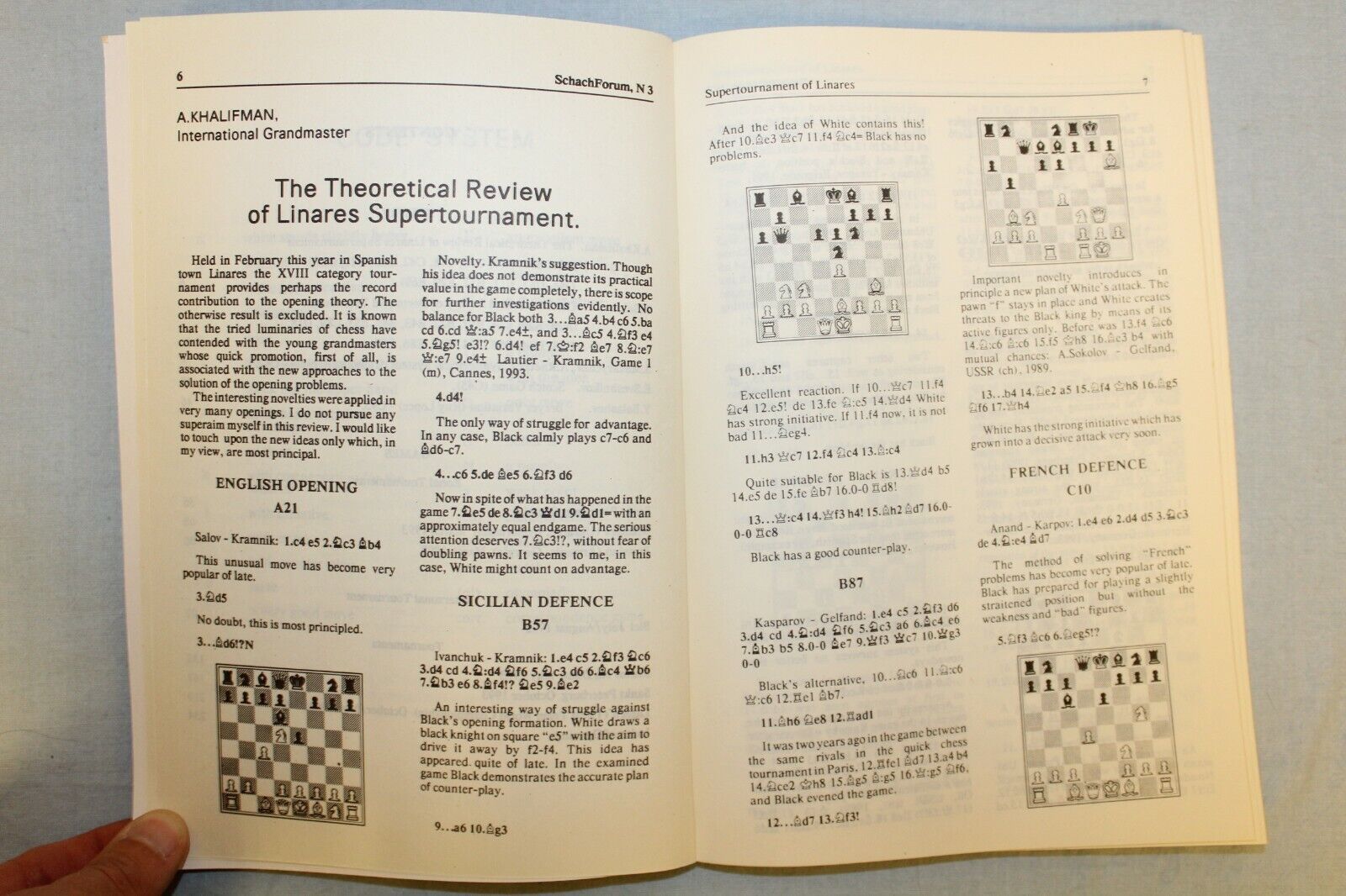 10676.2 Chess Magazines: Shach Forum. Theory, Analyse, Information. Vol 2, 3. 1992-93