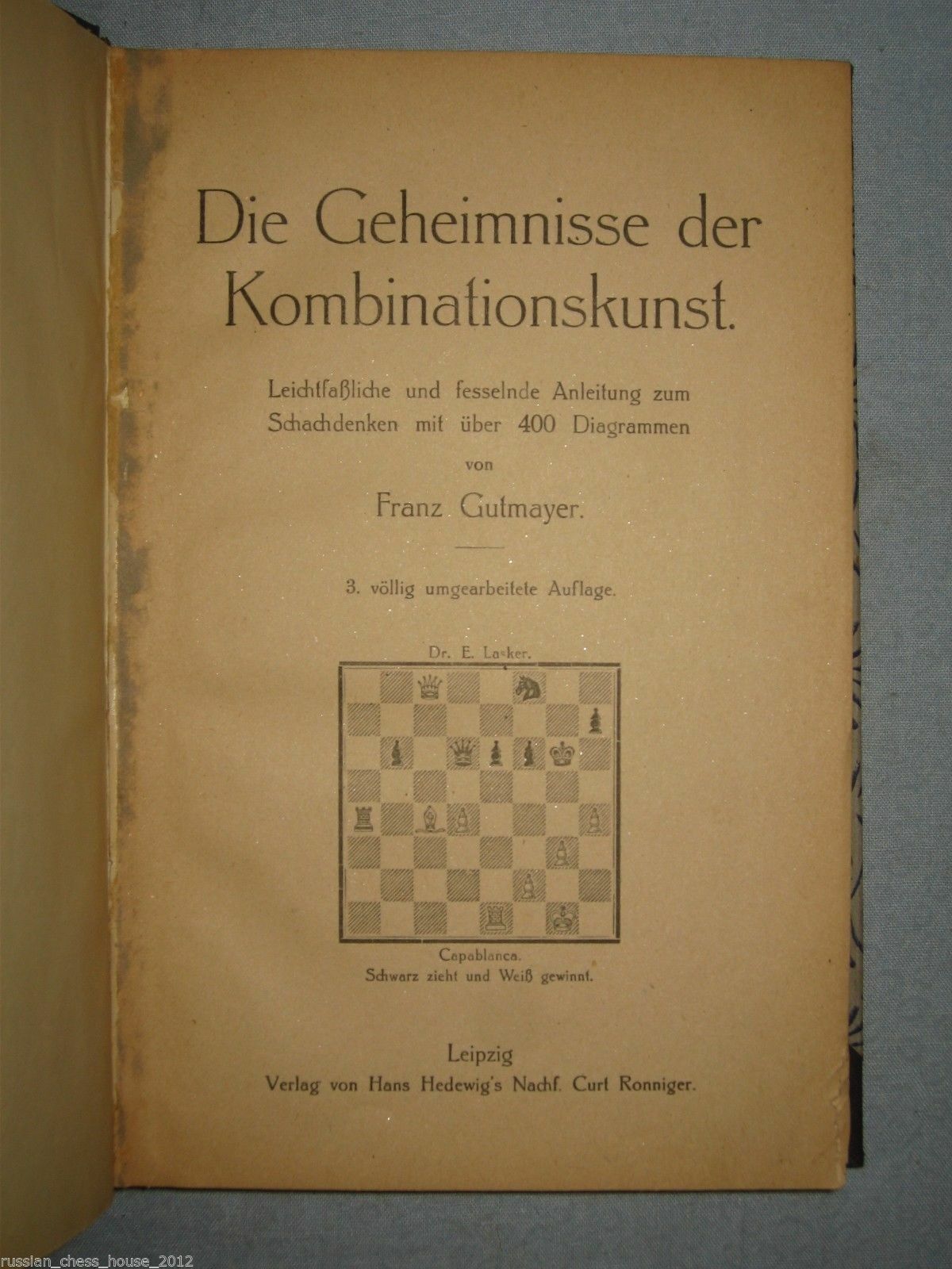 10816.Antique German Chess Book: Gutmayer F.Die Geheimnisse der Kombinationskunst.1922