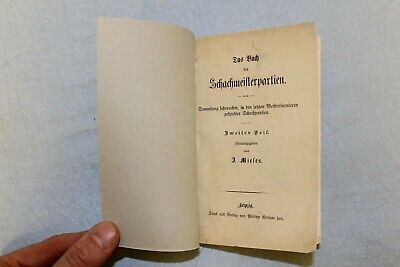 10818.Antique German Chess Book: J. Mieles. Das Buch der Schachmeisterschaften. 1900