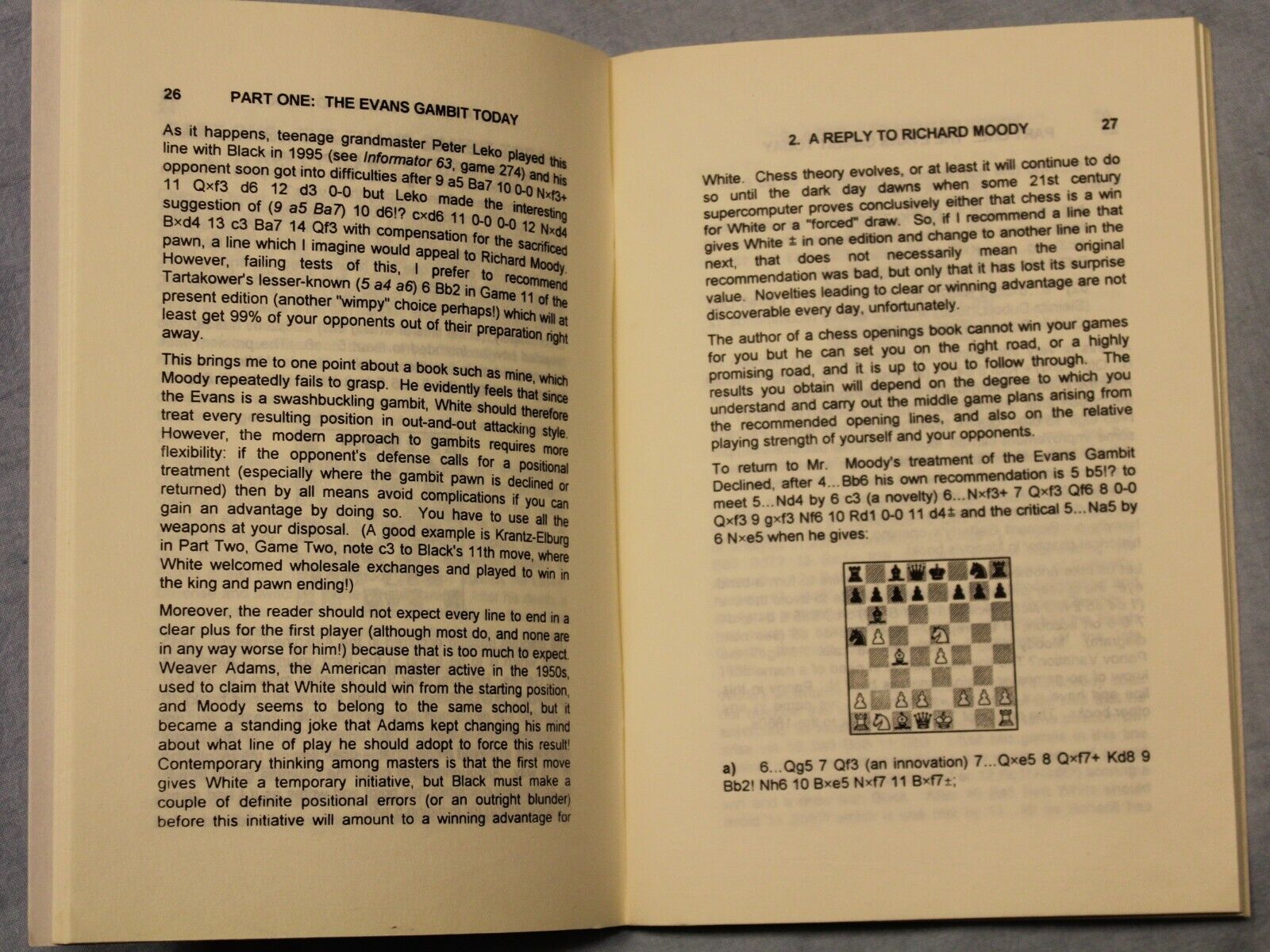 11005.Chess Book in English. Tim Harding. Evans Gambit. USA, 1996