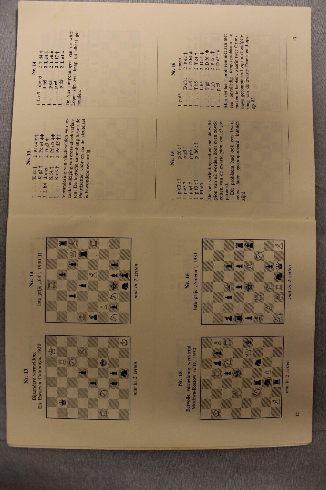 11011.Chess Book On Composition signed by author Twee Zielen Twee Gedachten