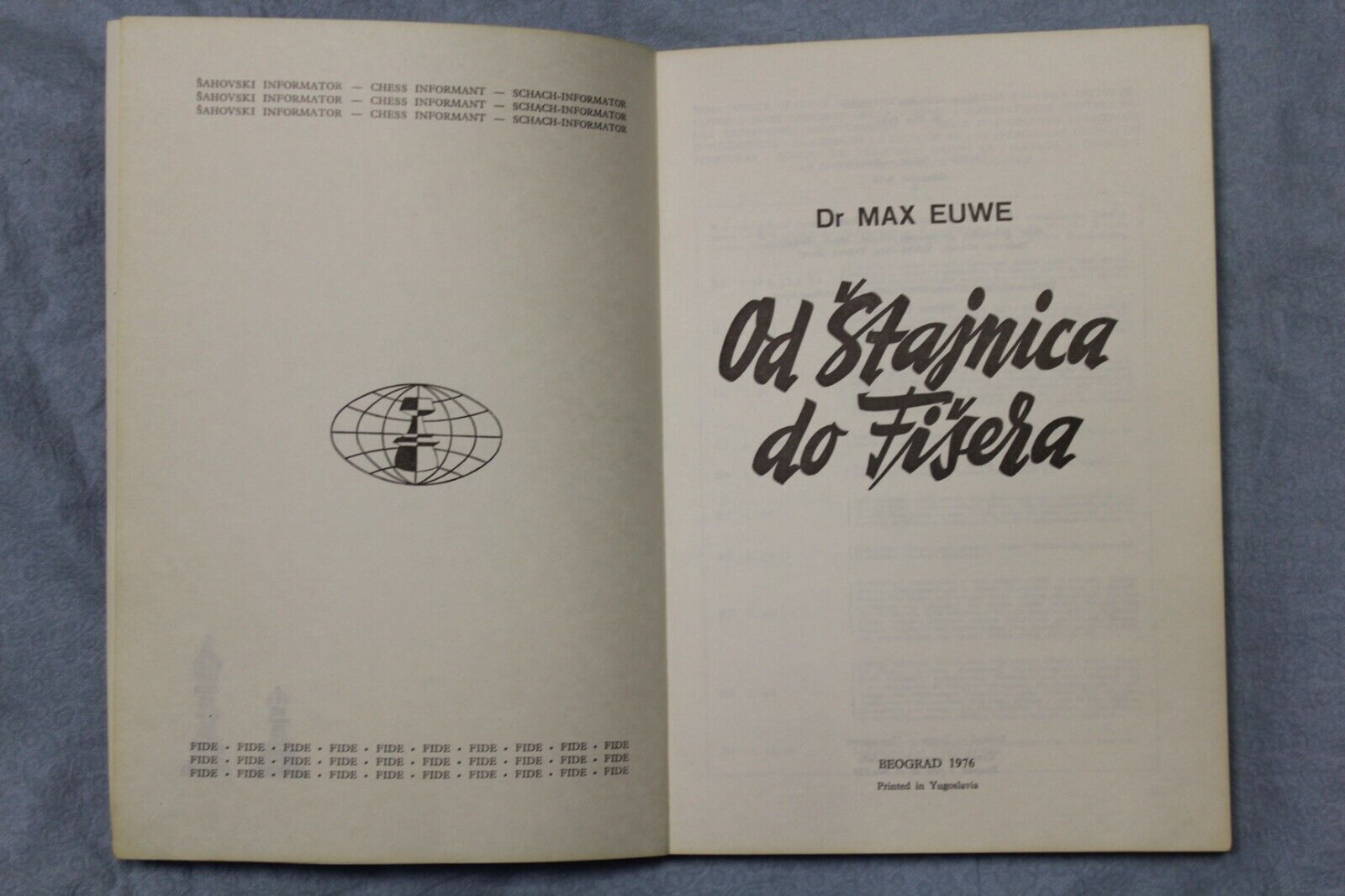 11099.Chess book: Od Stajnica do Fisera, M. Euwe, Beograd, 1976