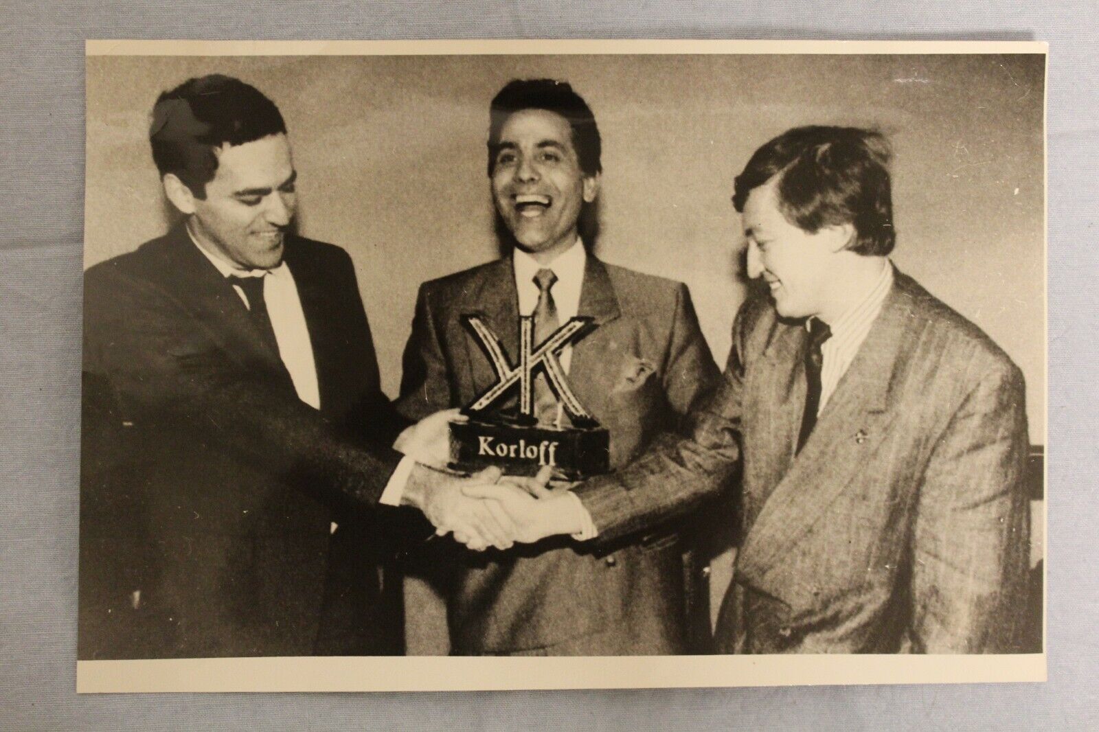 Chess Photo Karpov-Kasparov. Gold-Bronze-Diamond Award. 1990