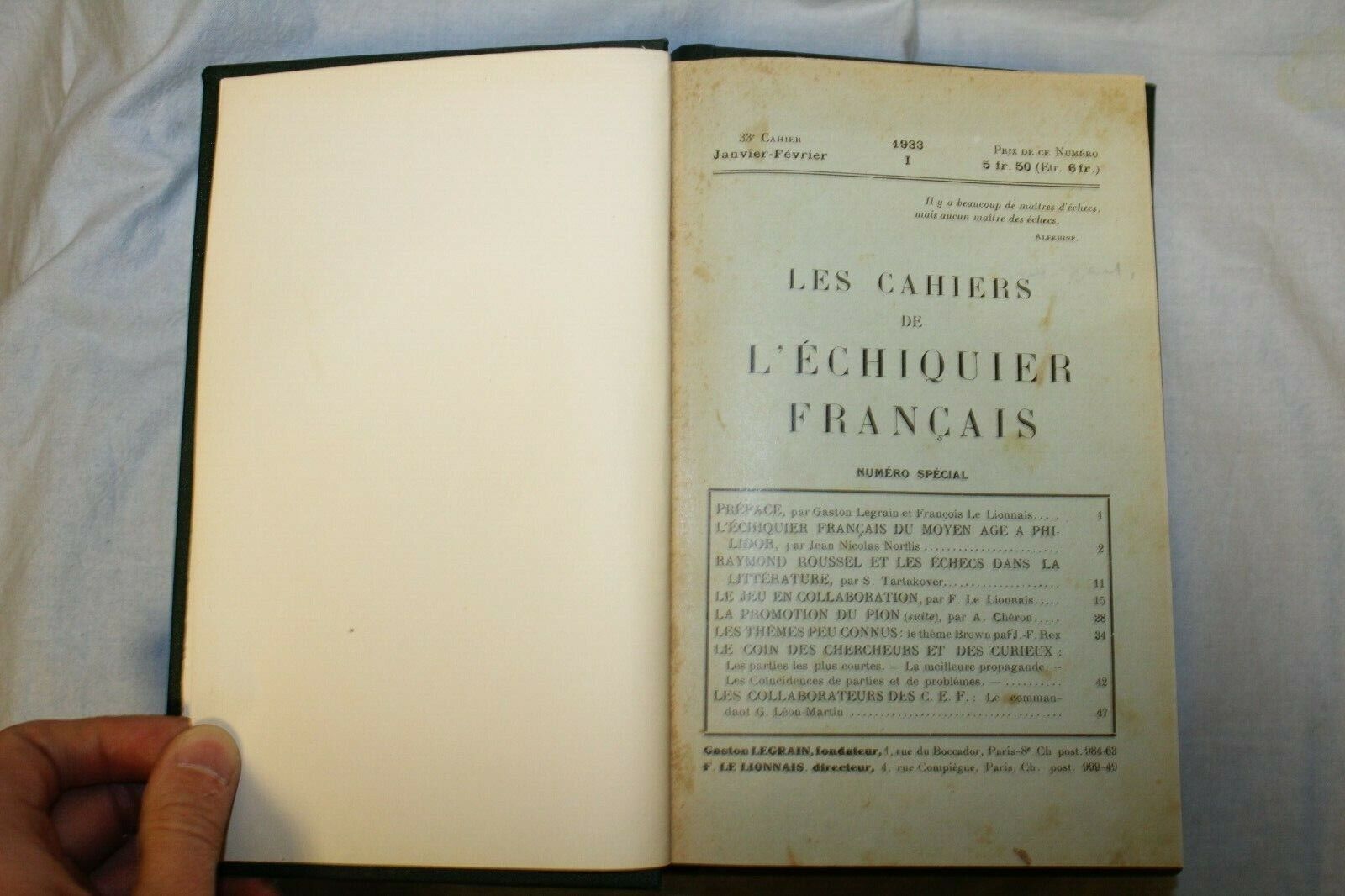 11298.French Chess Monographs Collection: l'Échiquier Français 1925-37 all issues ever