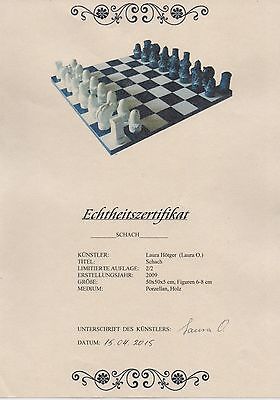11328.German Porcelain Chess Set. Certificate signed by designer. Circulation:2 copies