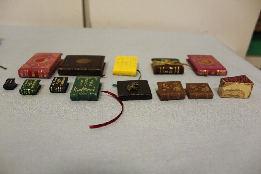 11623.Set 16 mini-books Pushkin, Lermontov etc. Handmade binding. 1997-2006