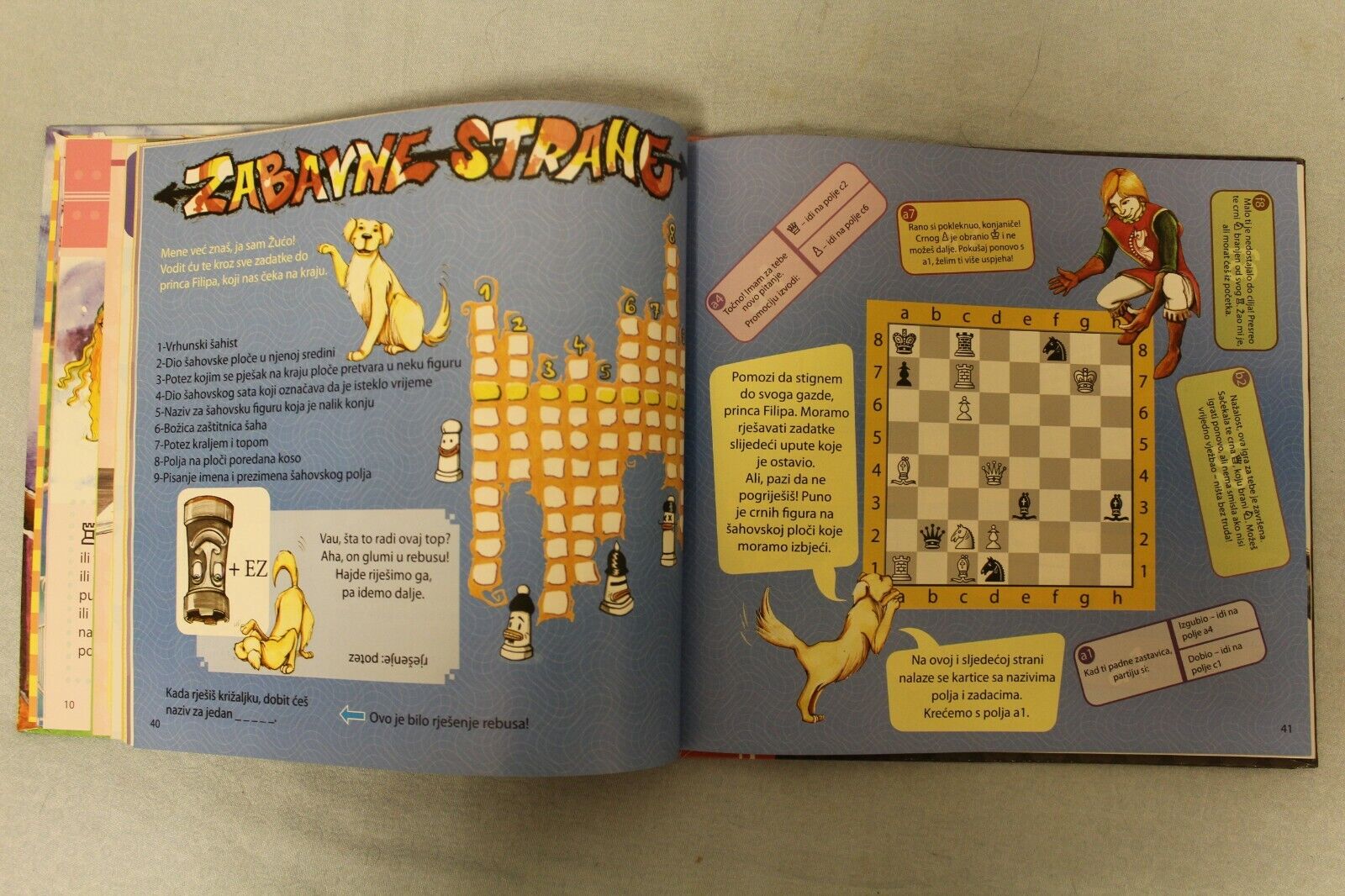 11660.Set: Chess Kids Children Tutorial Croatian book & Notebook Tri, Cetiri, Pozor, S