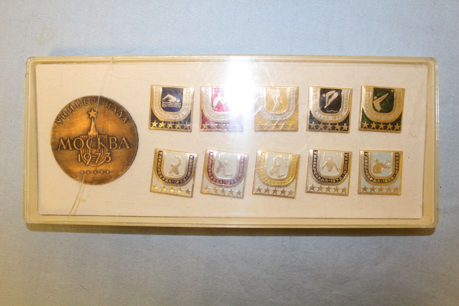 11874.Soviet University Game Badges (pins). Moscow, 1973. Gift set