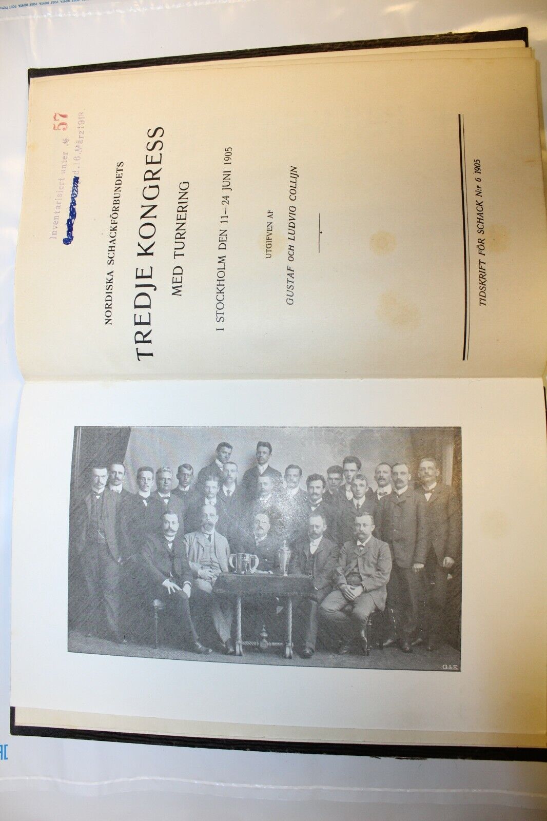 11884.Swedish Chess Book: Tredje Kongress Med Turnering. Stockholm 1905