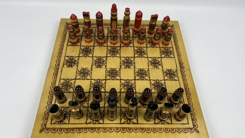 Carved souvenir chess.